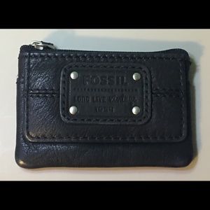 Fossil ID holder black leather